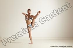 Nude Gymnastic poses Woman White Moving poses Slim long brown Dynamic poses Pinup